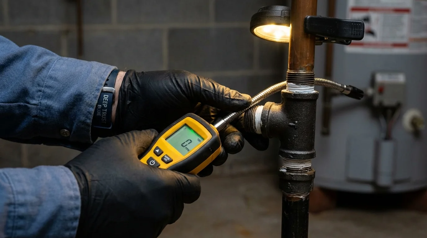 Gas leak detection with electronic sniffer by Johns Plumbing LLC in Levelland